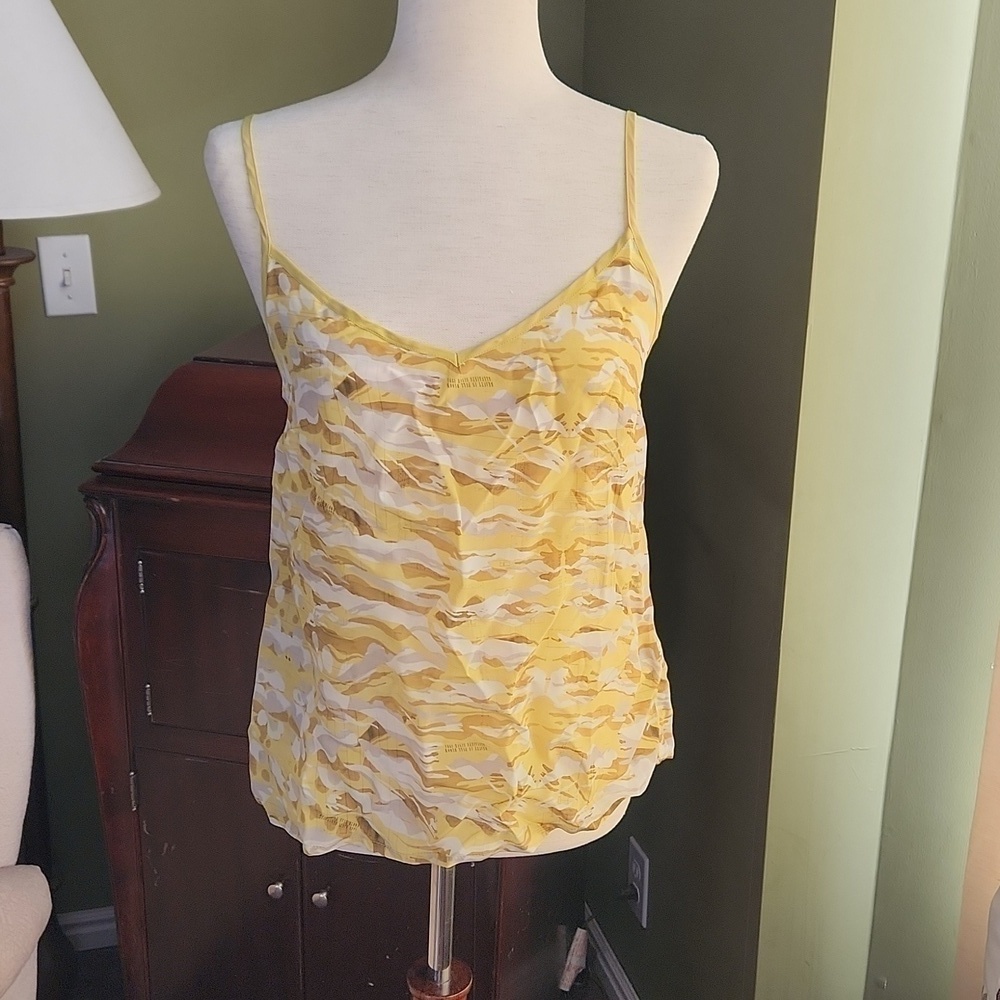 Nwt All Saints Tami Oniyuri Yellow Camo Tank-Size 6​​​​​​​​